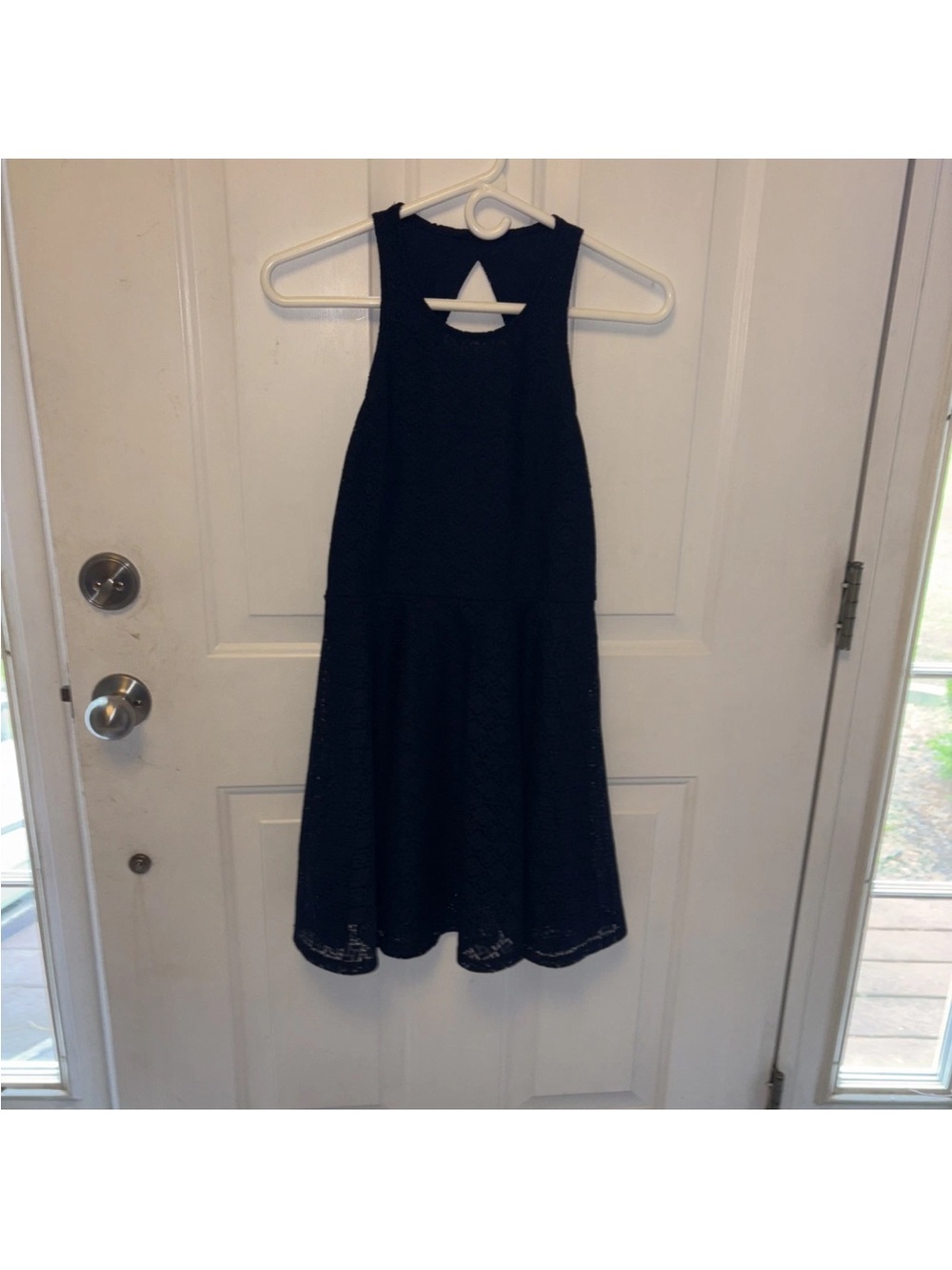 Aeropostale Black Lace Fit-and-Flare Midi Dress
